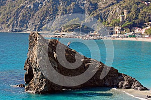 Cinque Terre - Climbing Rocks at Monterosso Beach
