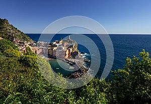 Cinque Terre National Park village in summer time ,fisherman village , touristic season