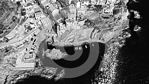 Cinque Terre Overhead view, Italy - Five Lands from the sky, Liguria