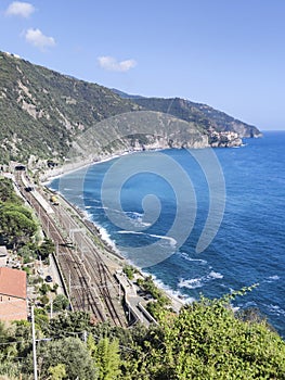 The Cinque Terre's Ligurian coast's landscape