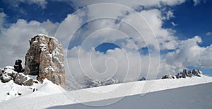 Cinque Torri, Cortina d`Ampezzo, Dolomites Italy. photo