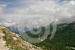 Cinque Torri from Passo Falzarego after rain