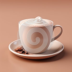 Cinquecento Style 3d Render Of Caffeinated Hot Chocolate On Light Background