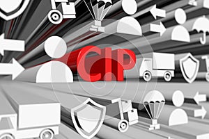 CIP concept blurred background 3d