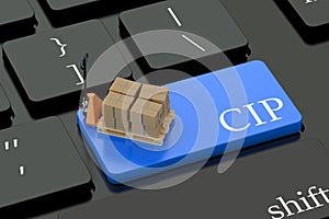 CIP deliwery terms concept on keyboard button
