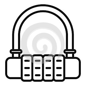 Cipher bike padlock icon outline vector. Data protection