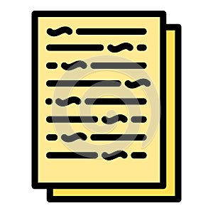 Cipher code icon color outline vector