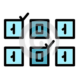 Cipher code icon color outline vector