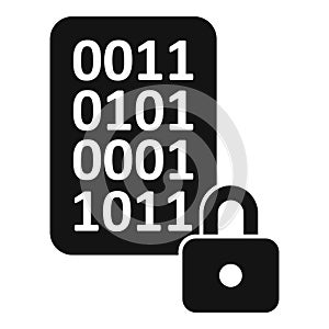 Cipher data number icon simple vector. Lock code