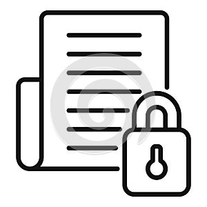 Cipher document icon outline vector. Data encryption