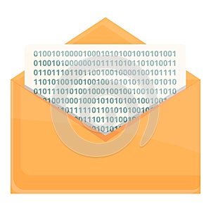 Cipher email icon, cartoon style