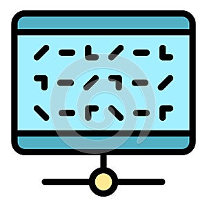 Cipher encryption icon color outline vector