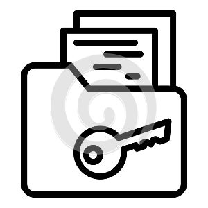 Cipher folder icon, outline style