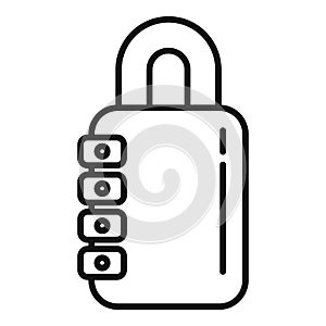 Cipher padlock icon outline vector. Data encryption