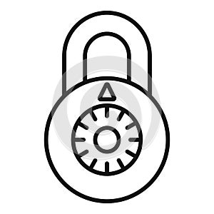 Cipher padlock icon outline vector. Security code