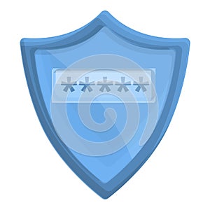 Cipher shield icon, cartoon style