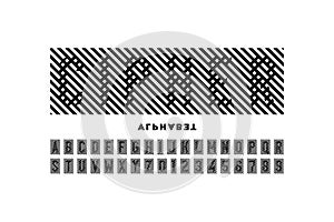 In cipher style font design photo