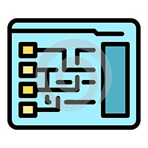 Cipher system icon color outline vector