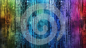 Abstract color matrix background with coded, alien ambiance, Ai Generated