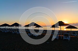 Cirali Olympos beach at sunrise. Turkey