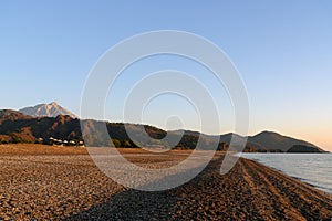 Cirali Olympos beach at sunrise. Turkey