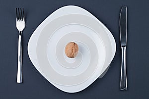 Circassian walnut on white plate