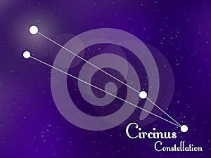 Circinus constellation. Starry night sky. Cluster of stars, galaxy. Deep space. Vector illustration