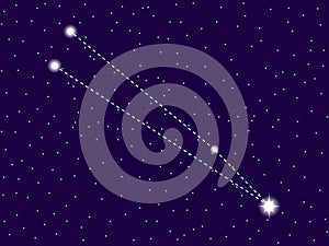 Circinus constellation. Starry night sky. Zodiac sign. Cluster of stars and galaxies. Deep space. Vector