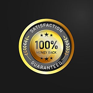 Circle 100% satisfaction guaranteed badge design