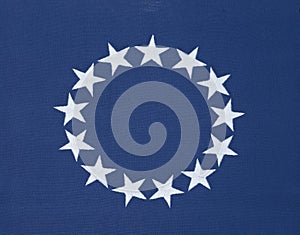 Circle of 13 stars on original American flag