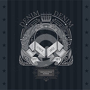 Circle Abstract Frame From Line Pattern And Winding Ribbons Background