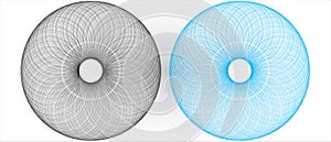 Circle abstract geometric blue and black