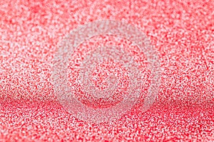 Circle abstract light background. Christmas glitter red design with bright sparkle bokeh texture for xmas shine silver pattern.