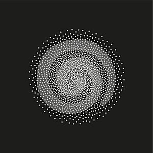 Circle, Abstract Radial Gradient, Fine Black Dots, Circle With Dots,