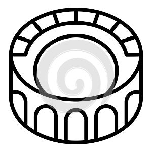 Circle amphitheater icon outline vector. Building architecture