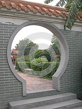 Circle arch door, Fangcun Wong Tai Sin Temple 1 Oct 2004