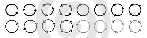 Circle arrow icon set. circular arrow icon refresh reload. Set of circle arrows. Vector