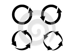 Circle Arrow Icon Set, Refresh, Reload, Repeat, Rotation, Recycle Symbols Vector
