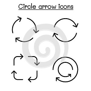 Circle arrow, loop, rotation, process, refresh, recycle icon set vector illustration graphic design