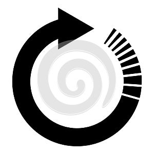 Circle arrow with tail effect Circular arrows Refresh update concept icon black color vector illustration flat style image photo