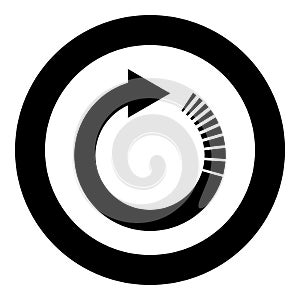 Circle arrow with tail effect Circular arrows Refresh update concept icon in circle round black color vector illustration flat