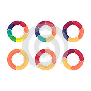 Circle arrows infographic design vector template. Vector circle with 2, 3, 4, 5 steps