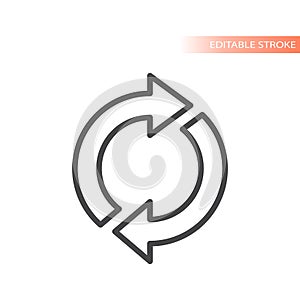 Circle arrows loop line vector icon