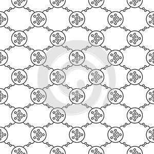 Circle with Artificial Neural Network vector line seamless pattern