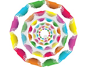 Circle background with absract shapes