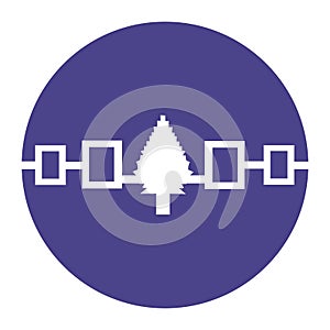 Circle badge Iroquois confederacy Indian flag vector illustration isolated on white background photo