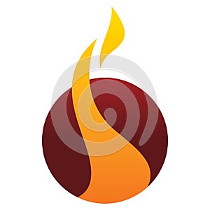 Circle ball fire flame logo design