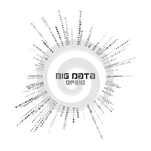 Circle bigdata abstract vector background. Digital columns of information. Big data concept photo