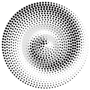Circle from black dots. Abstract vector background