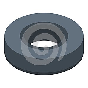 Circle black olive icon, isometric style